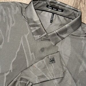 Sun Day Red Cypress Tonal Tiger Camo Polo Men's Medium Performance Striped